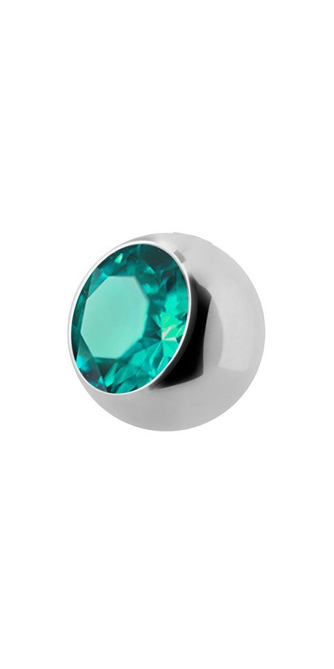 Bauchnabelpiercing Kugel Verschluss Aufsatz Piercing Edelstahl Großer Stein Stärke 1,6mm Größe 5mm - Türkis