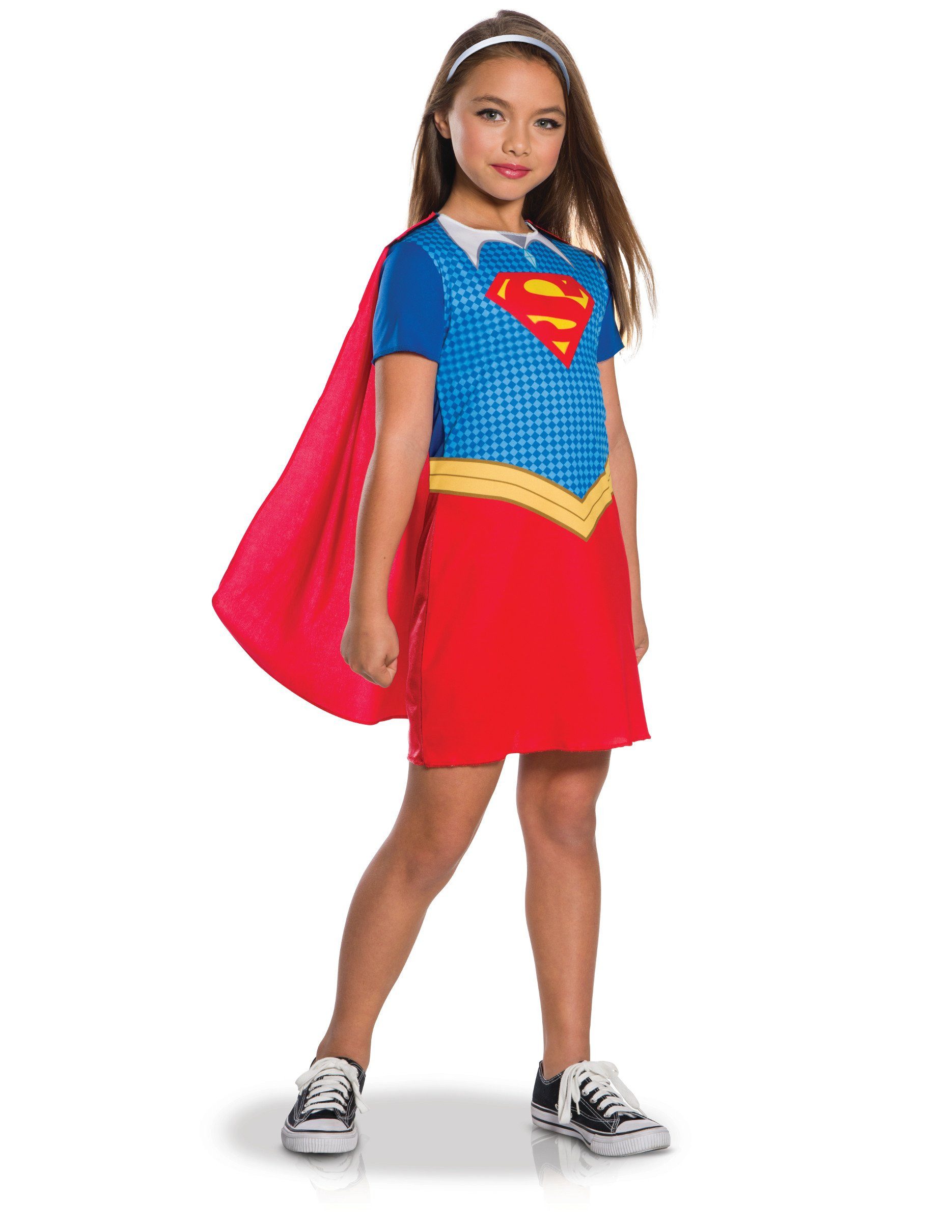Kostüm Supergirl-Kinderkostüm Lizenzkostüm blau-rot
