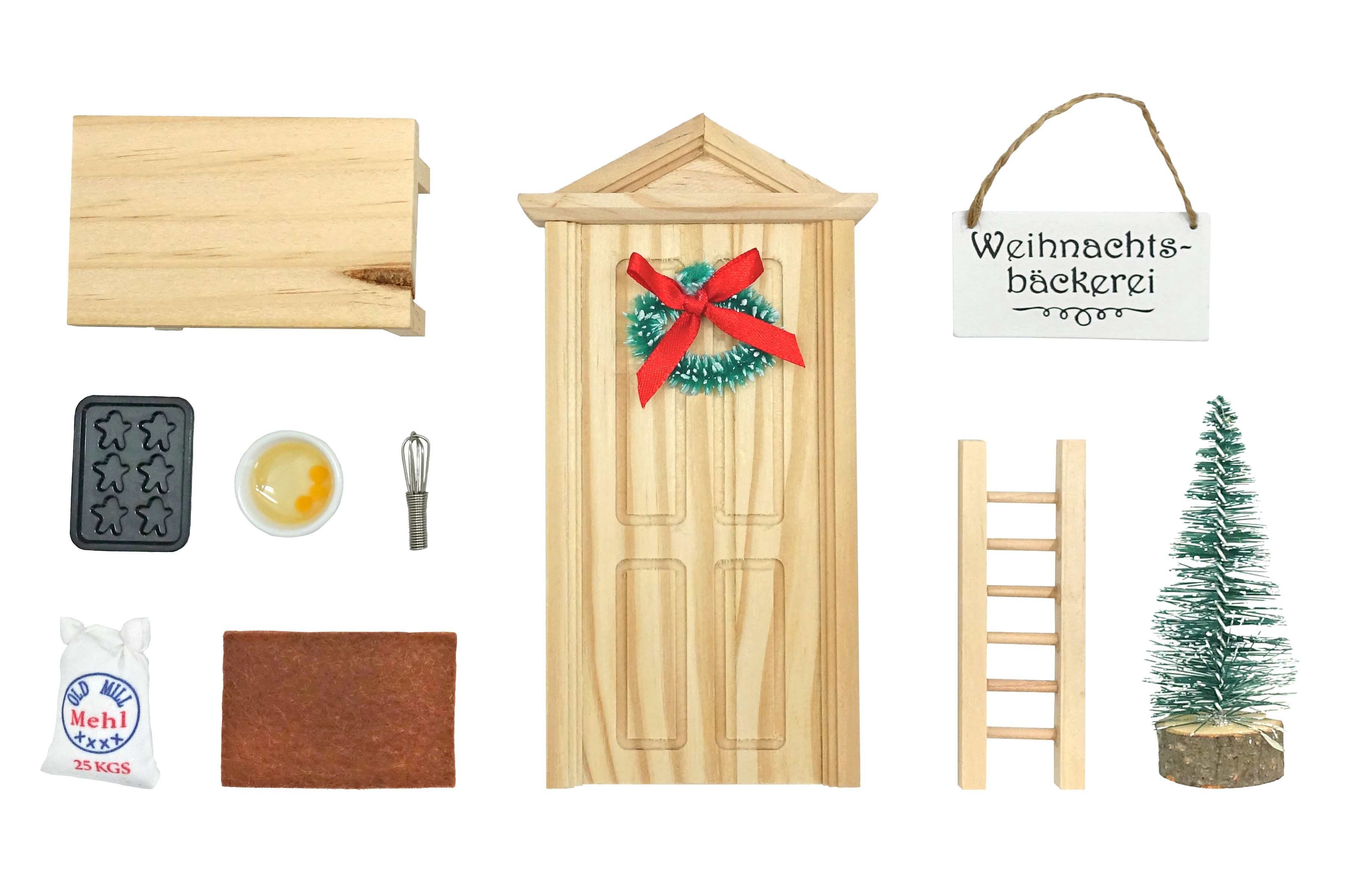 Tanner Kreativset Wichteltür Weihnachtsbäckerei, (Set, 11-tlg)