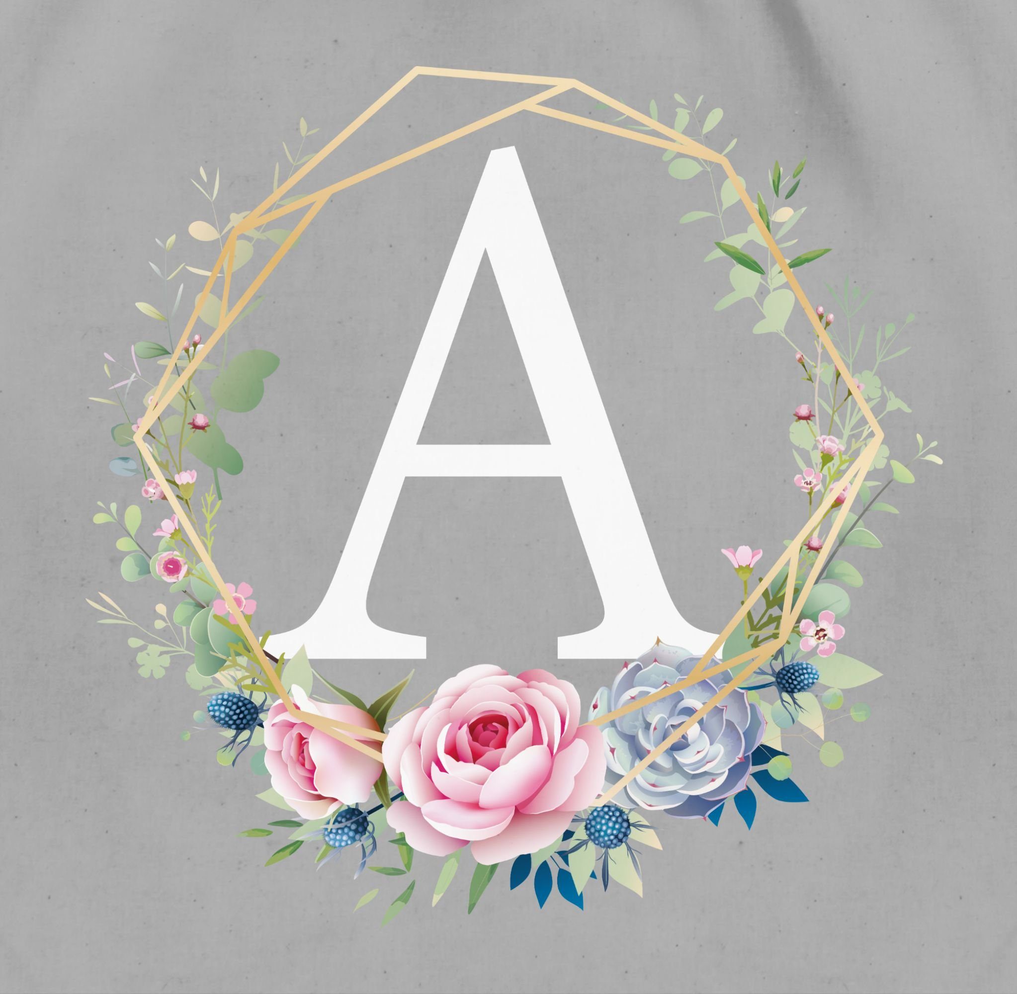 Shirtracer Turnbeutel Blumenkranz Mit Buchstabe A, günstig online kaufen