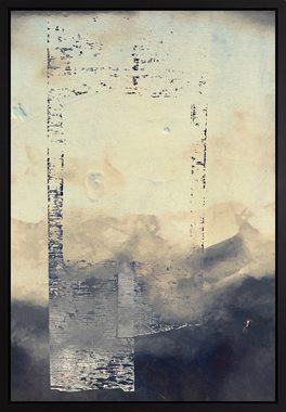 queence Leinwandbild Abstrakt Beige, Abstrakt, mit einem Schattenfugenrahmen veredelt
