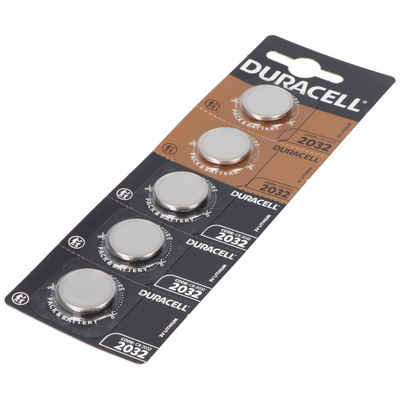 Duracell 5x Duracell CR2032 Lithium Batterie 3 Volt mit bis zu 180mAh Kapazitä Batterie