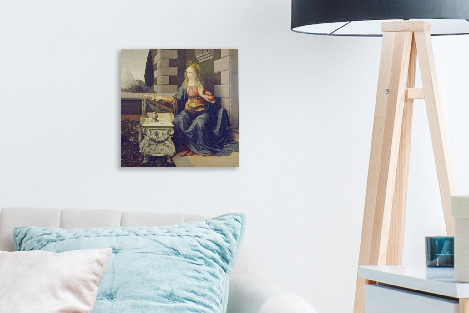 St), OneMillionCanvasses® (1 Leinwandbild Schlafzimmer Leinwand bunt Wohnzimmer Verkündigung für Bilder - da Vinci, Leonardo Die
