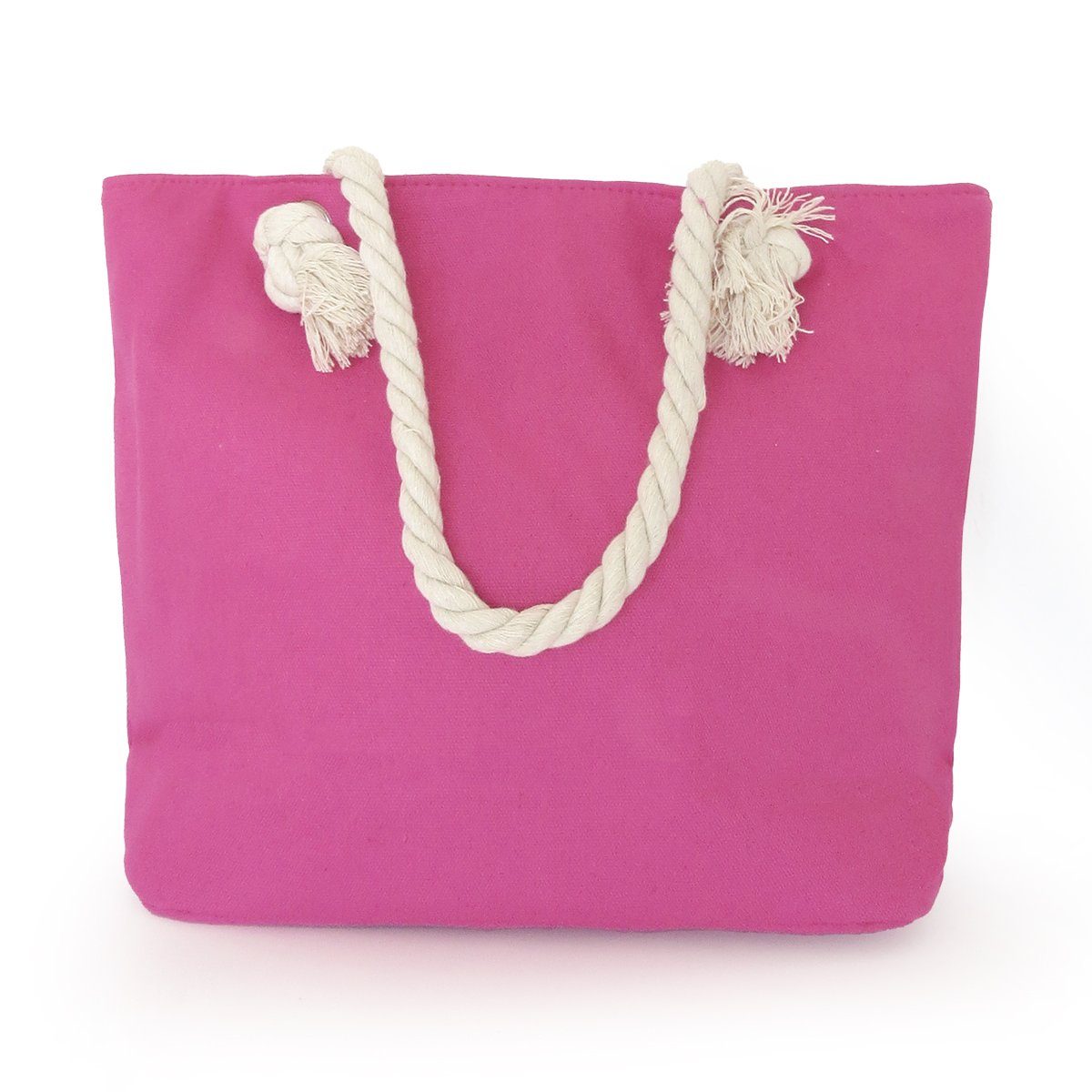 bestickt Strandtasche Sonia Shopper Anker Reißverschluss pink, Innentasche Originelli kleine Seilkordel mit Umhängetasche maritim