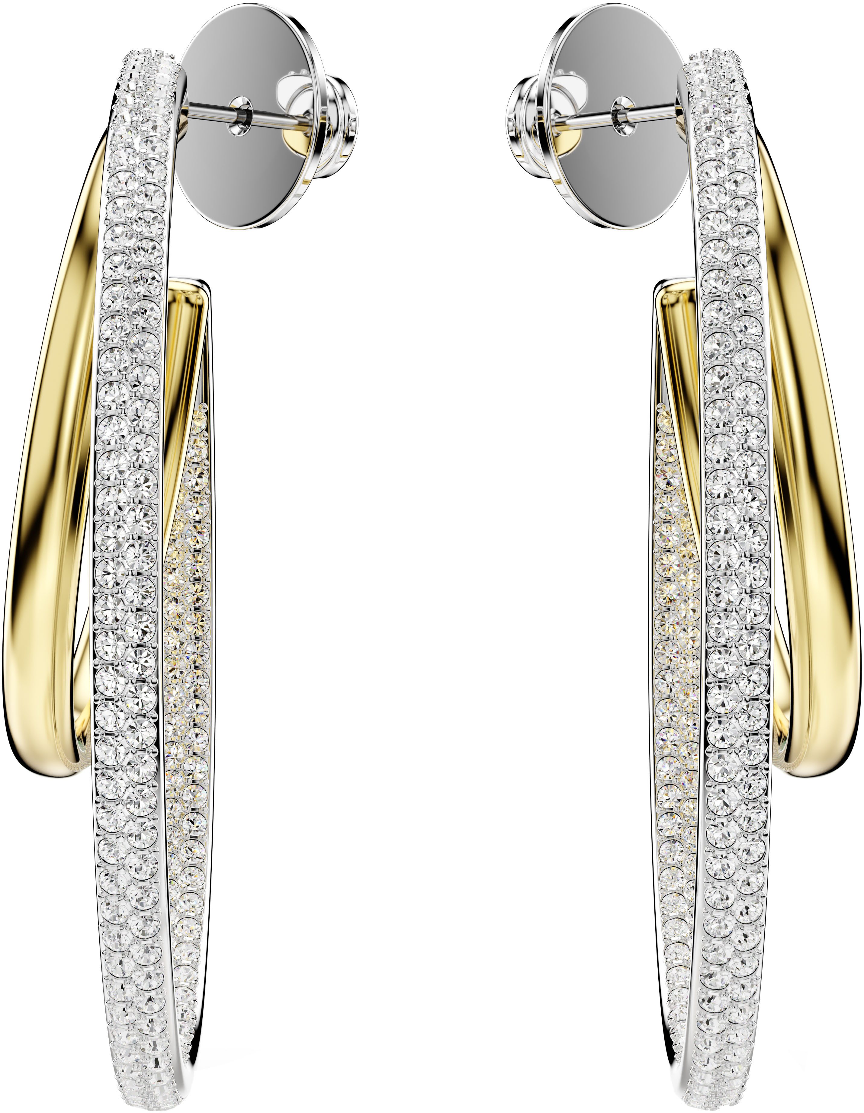 Swarovski Paar Creolen Schmuck Geschenk Hyperbola Ohrringe, mit Swarovski® Zirkonia (synth)