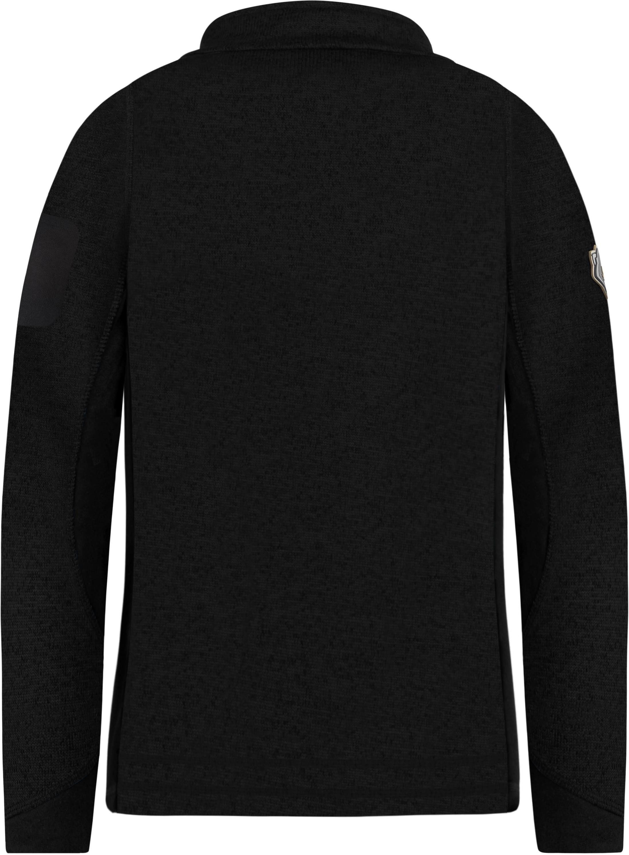 normani Fleecejacke Damen Strickjacke Pukaskwa Strickfleecejacke Fleecejacke mit Stehkragen und Seitentaschen
