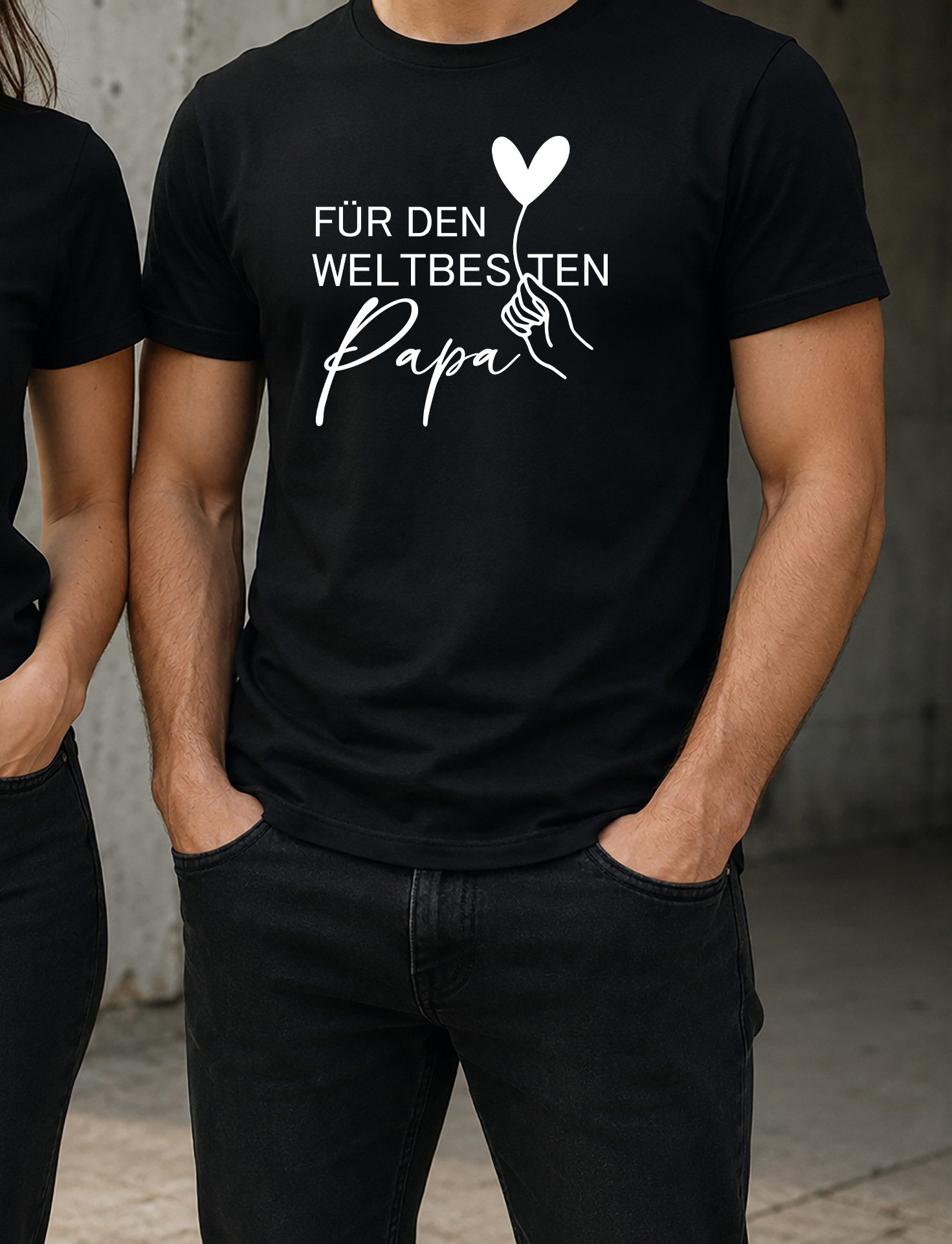 MyDesign24 T-Shirt Für den weltbesten Papa Vatertag T-Shirt schwarz kurzarm Regular Fit i850
