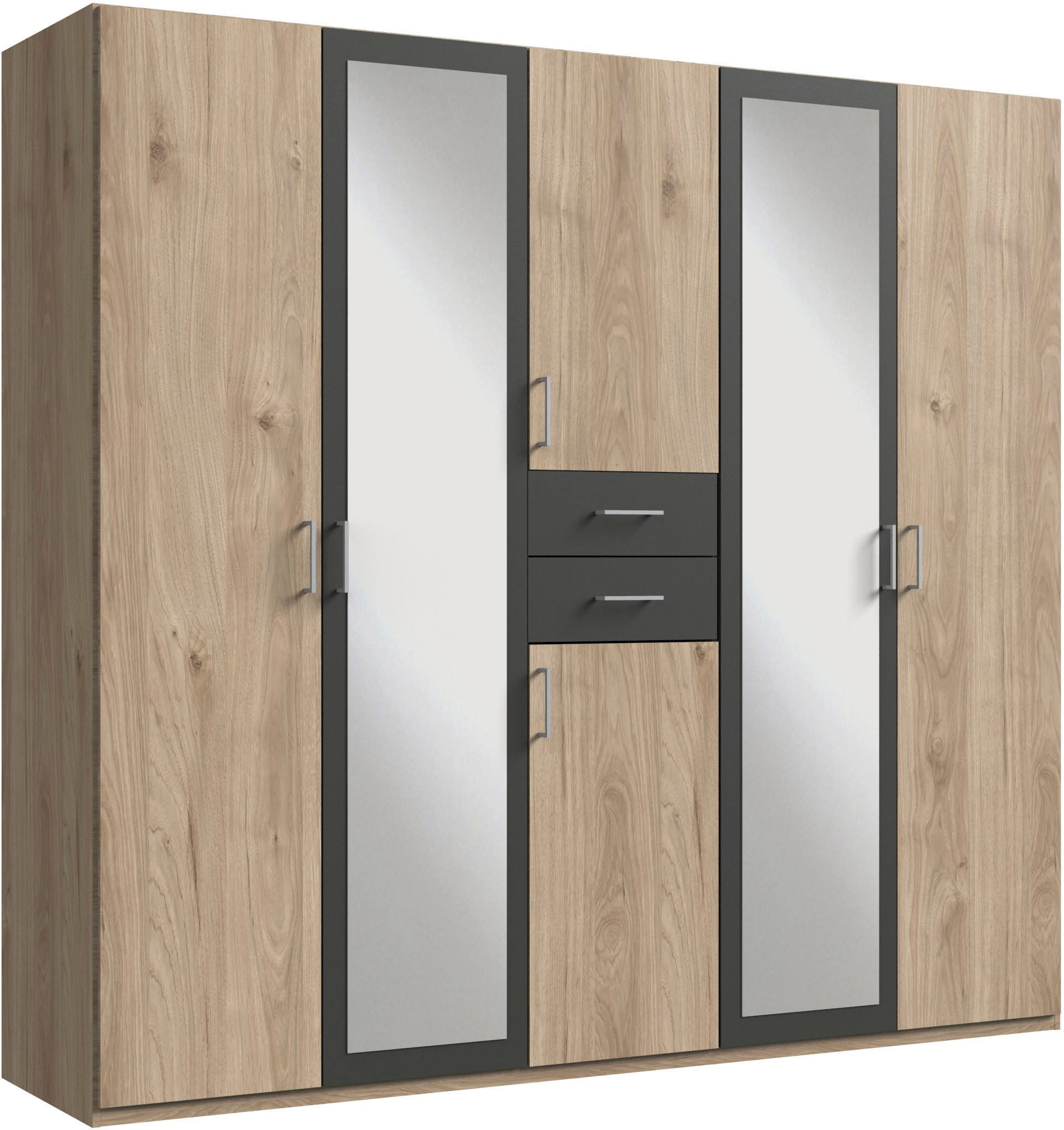 Wimex Kleiderschrank Diver Drehtürenschrank mit Spiegel, 180, 225 o. 270cm breit Bestseller Schlafzimmerschrank wahlweise 3 Innenausstattungen