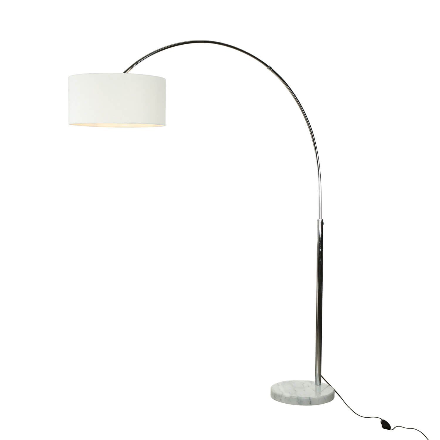 Licht-Erlebnisse Stehlampe CURVATURA, ohne Leuchtmittel, Stehlampe Weißer  Schirm 170cm Lampe Wohnzimmer