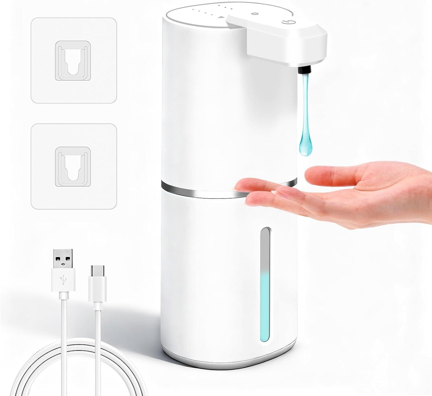 nsihing Seifenspender Automatischer Seifenspender Wandmontage – Elektrischer Seifenspender, (1-tlg), USB-C wiederaufladbar, wasserdicht für Küche & Bad