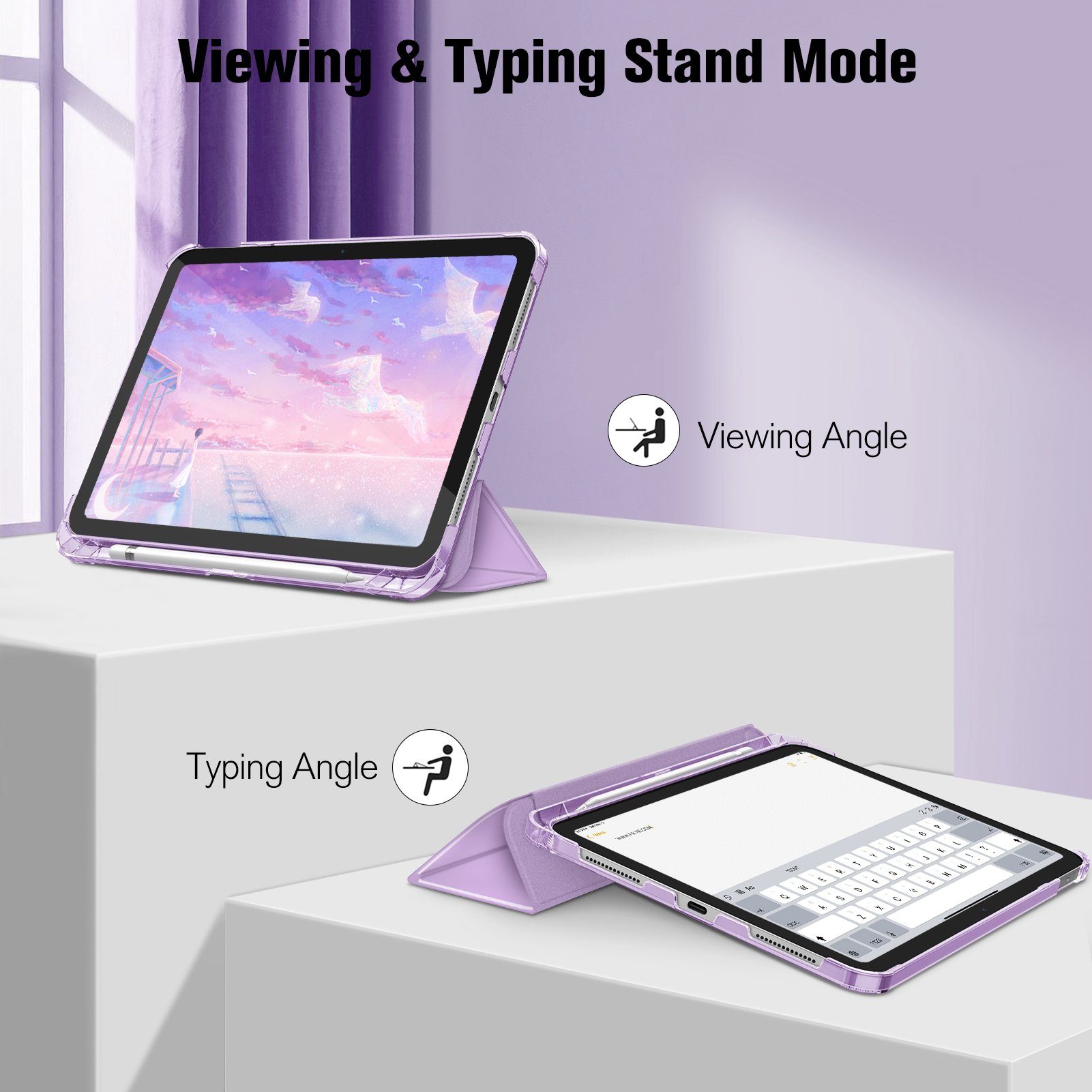 Fintie Tablet-Hülle für iPad 11 Generation 11‘’ 2025 (A16), iPad 10 Generation 10.9'' 2022, ultradünn, mit Stifthalter, transparenter Rückseite, Auto Schlaf/Wac – Bild 4 von 5