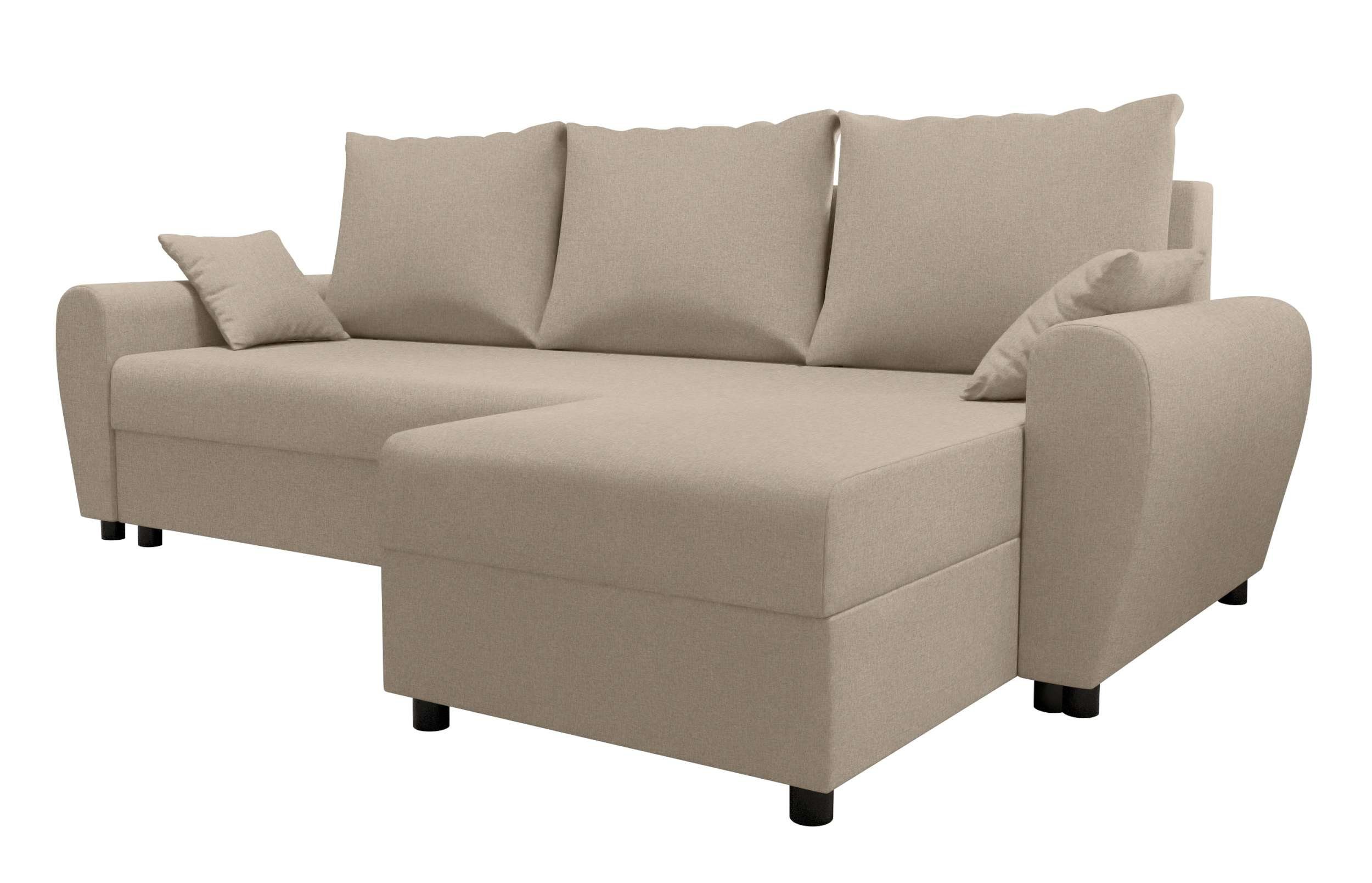 Sitzkomfort, Modern Stylefy Melina, Design Eckcouch, Bettfunktion, mit Sofa, mit Ecksofa Bettkasten, L-Form,