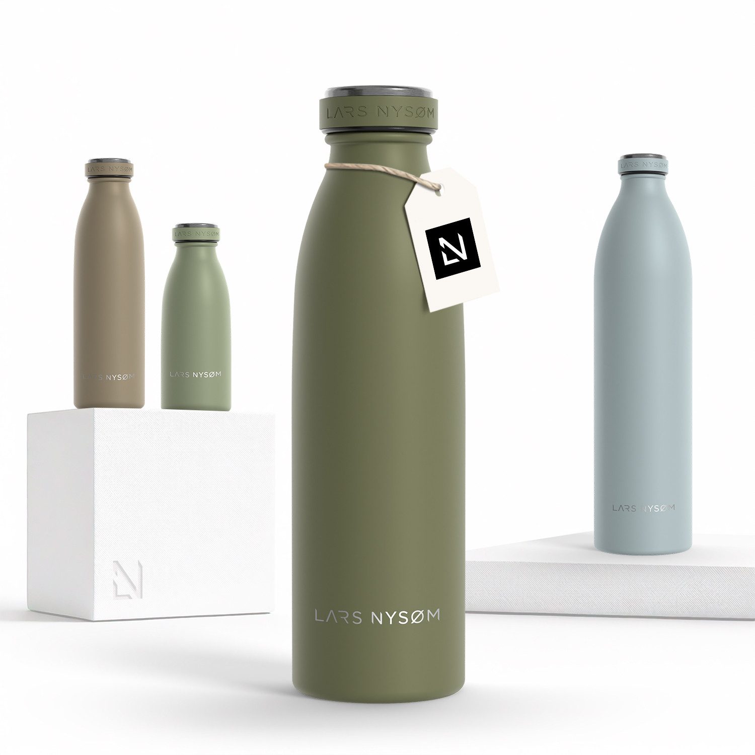 LARS NYSØM Thermoflasche Ren, Isolierflasche mit Vakuum Isolierung: 12h heiß / 24h kühl