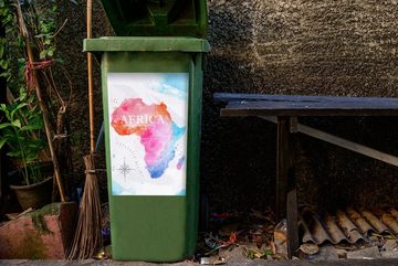 MuchoWow Wandsticker Afrika - Farben - Ölfarben (1 St), Mülleimer-aufkleber, Mülltonne, Sticker, Container, Abfalbehälter