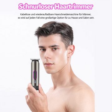 Novzep Beauty-Trimmer Haarschneidemaschine für Männer, wiederaufladbarer kabelloser Haar-, und Bartschneider mit 3 Führungskämmen, Herren-Pflegeset für Haare