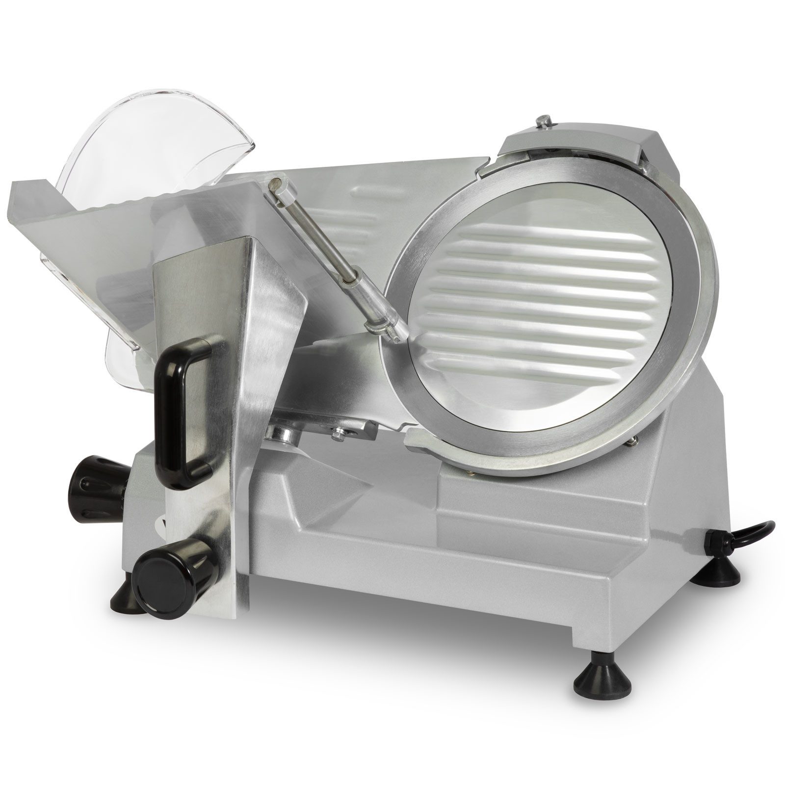 vertes Allesschneider Messer mit 250mm Durchmesser, Elektrisch mit, 150 W, Schnittstärke 0 bis 12mm, Allesschneider mit Aluminium Gehäuse