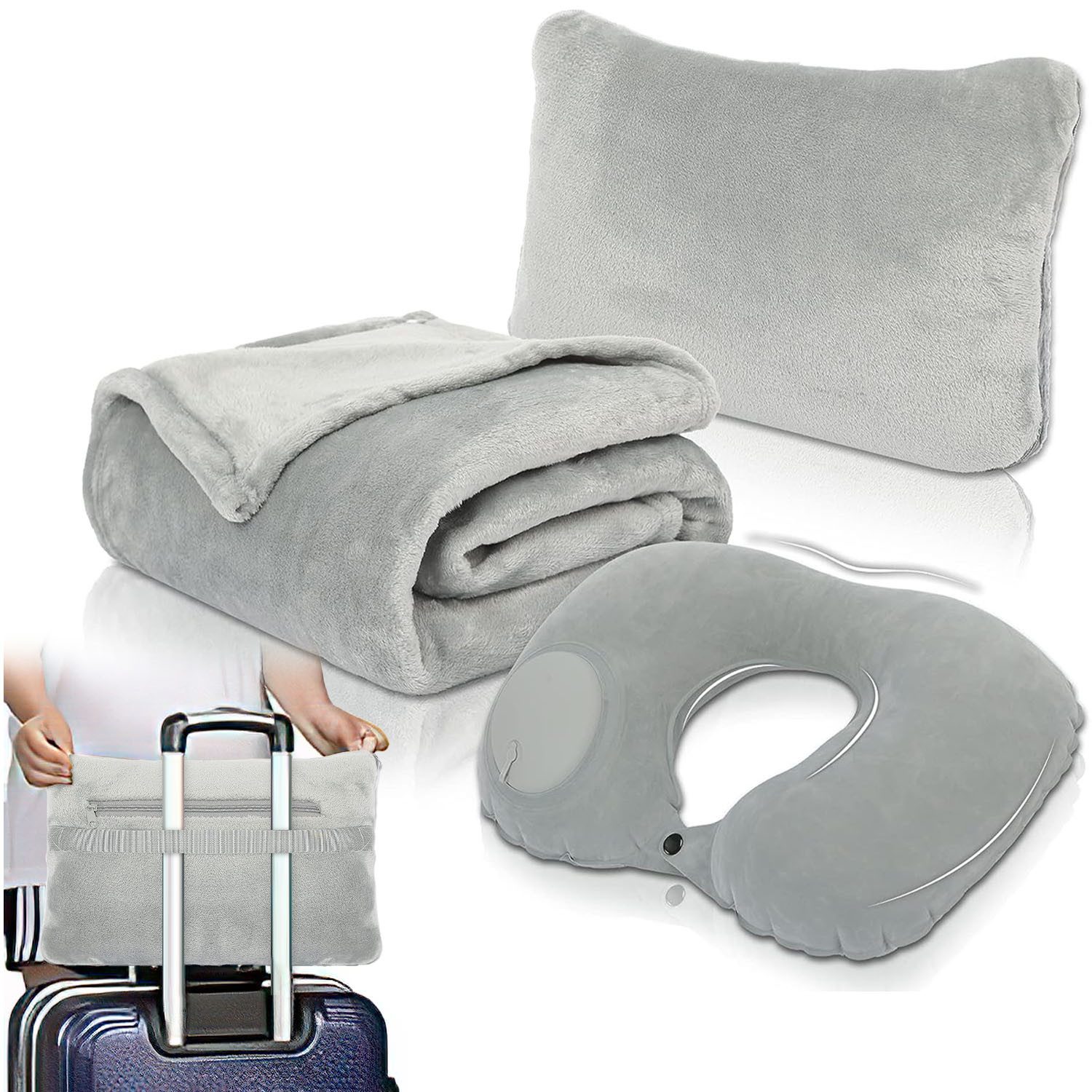 SURFOU Reisekissen Reisedecke Ultraleicht Kissen Decke 2 in 1 Flugzeug Trav günstig online kaufen