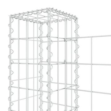 vidaXL Gartentor Gabionenkorb U-Form mit 2 Säulen Eisen 140x20x100 cm