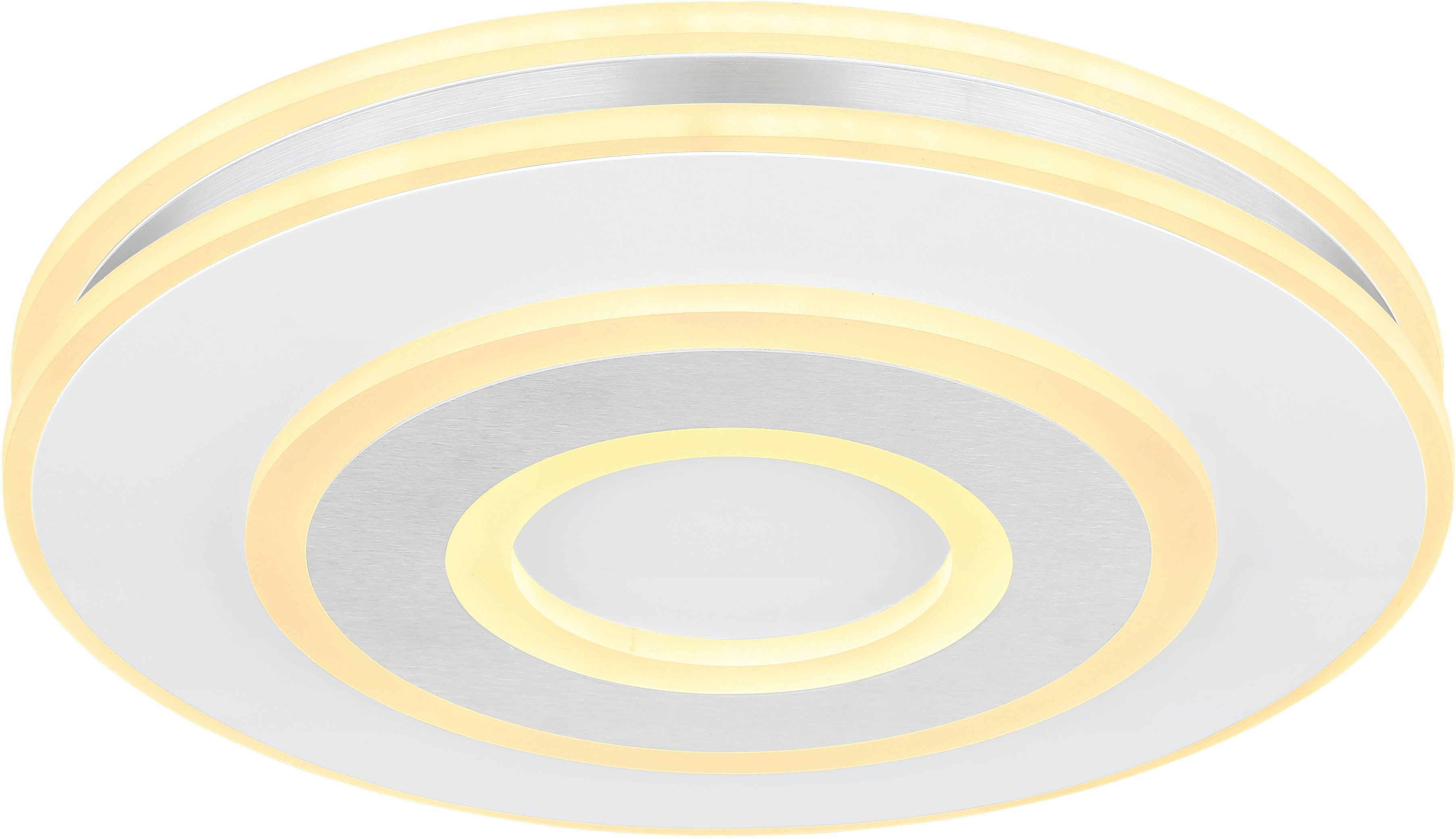 GLOBO LIGHTING LED Deckenleuchte MARU, Dimmfunktion, Memoryfunktion, Nachtlichtfunktion, mehrere Helligkeitsstufen, LED fest integriert, Deckenlampe/rund/Wohnzimmer/Schlafzimmer/elegant