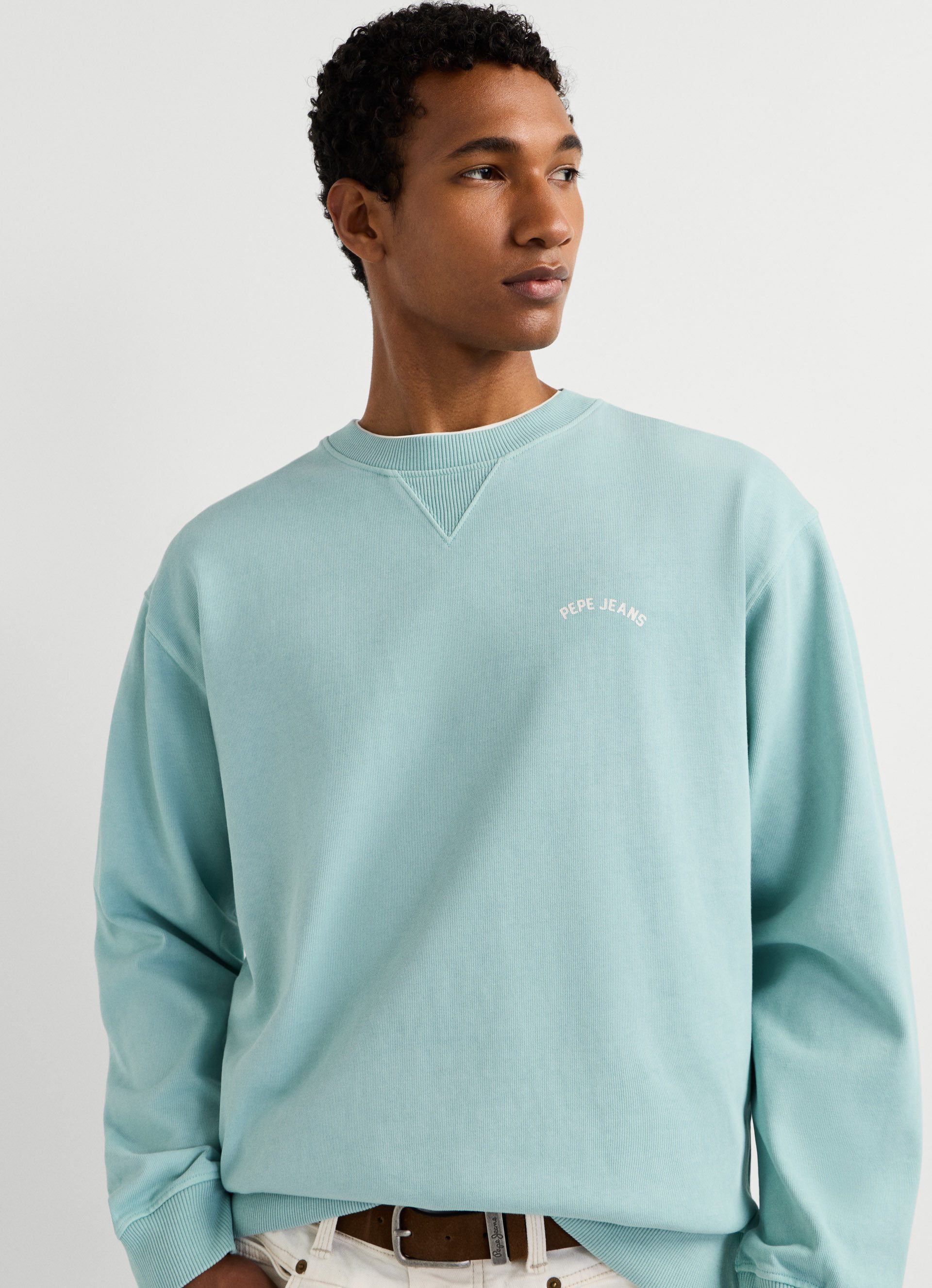 Pepe Jeans Sweatshirt JOHN CREW mit Rippeinsatz am Rundhals, Logoschriftzug – Bild 4 von 5