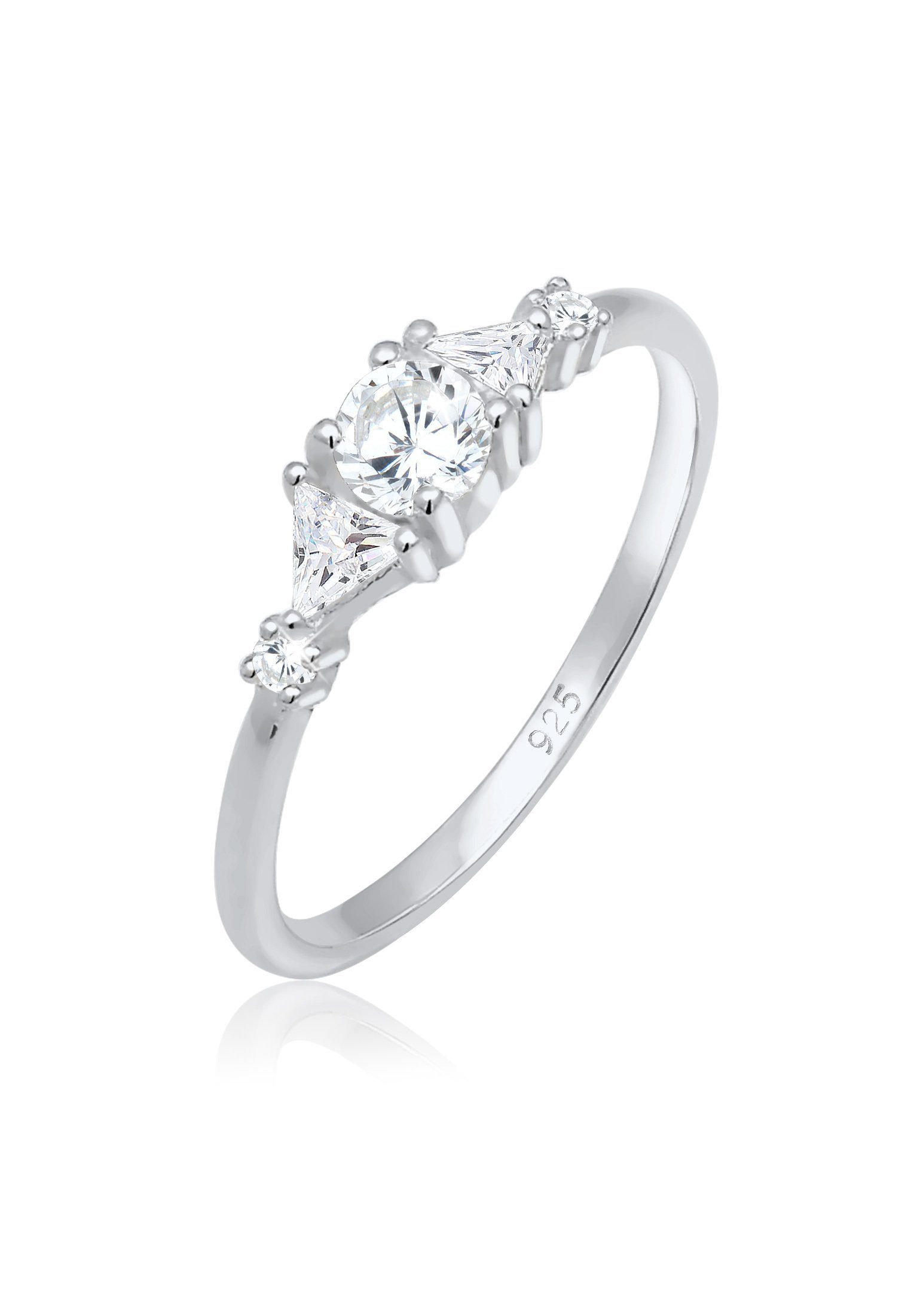 Das Elli 925 Verlobung zur Geschenk Zirkonia ideale Silber, Funkelnd Verlobung Verlobungsring Dreieck Premium