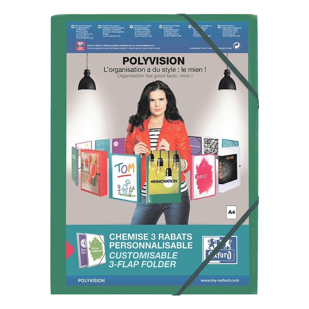 OXFORD Organisationsmappe polyvision, DIN A4, bis 50 Blatt, mit Sichttasche