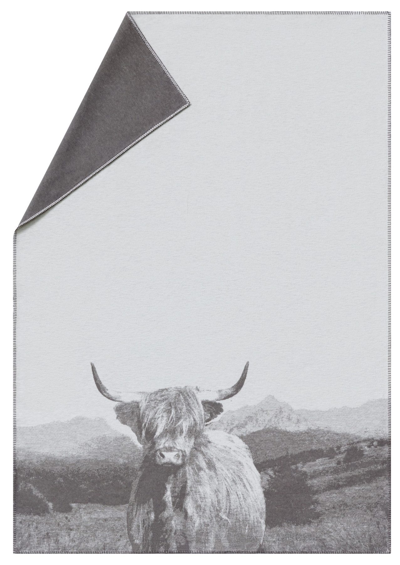 Wohndecke Sylt 'Hochlandrind' 140 x 200 cm Rohweiß, DAVID FUSSENEGGER