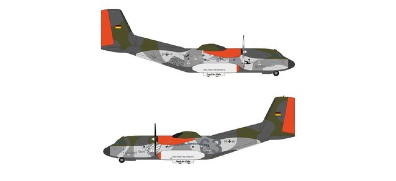Herpa Modellflugzeug Herpa Wings 571562 Luftwaffe Transall C-160 - LTG 63 / Air Transport W