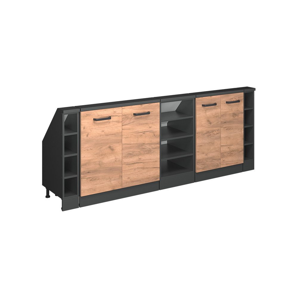 Vicco Unterschrank R-Line, Goldkraft Eiche/Anthrazit, 215 günstig online kaufen
