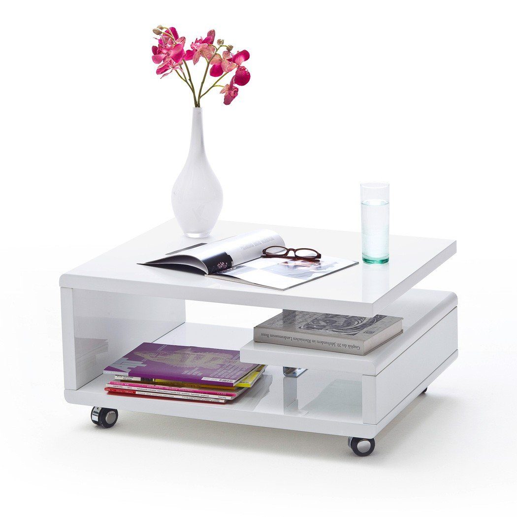 expendio Couchtisch »Kirsten«, weiß Hochglanz 74x60x36 cm ...