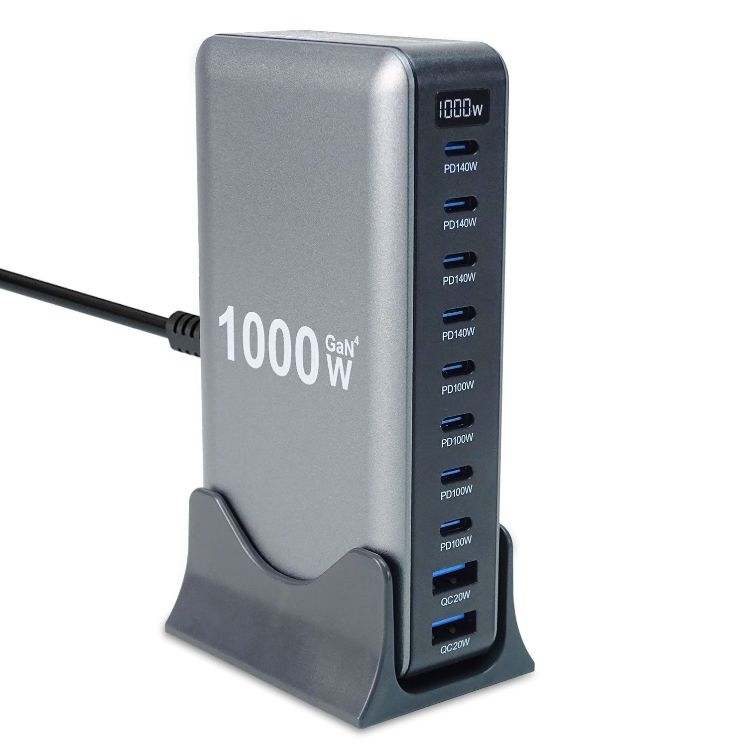 keepdrum keepdrum USB-Schnell-Ladestation GaN10 10 Anschlüsse Ladestation (Desktop-Ladestation, Fast-Charger, Leistungsstarke USB-Ladestation für 10 Geräte)
