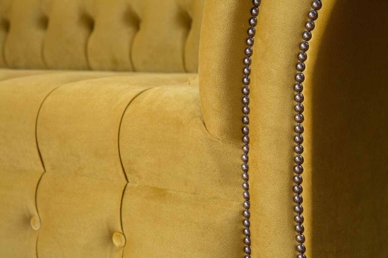 Couch Wohnzimmer-Set Sofas Luxus Chesterfield 2x Sitzer JVmoebel Modern (2-St., Sofa 2x Textil Mit 2 2 Sofas Chesterfield-Knöpfen Neu, sitzer),