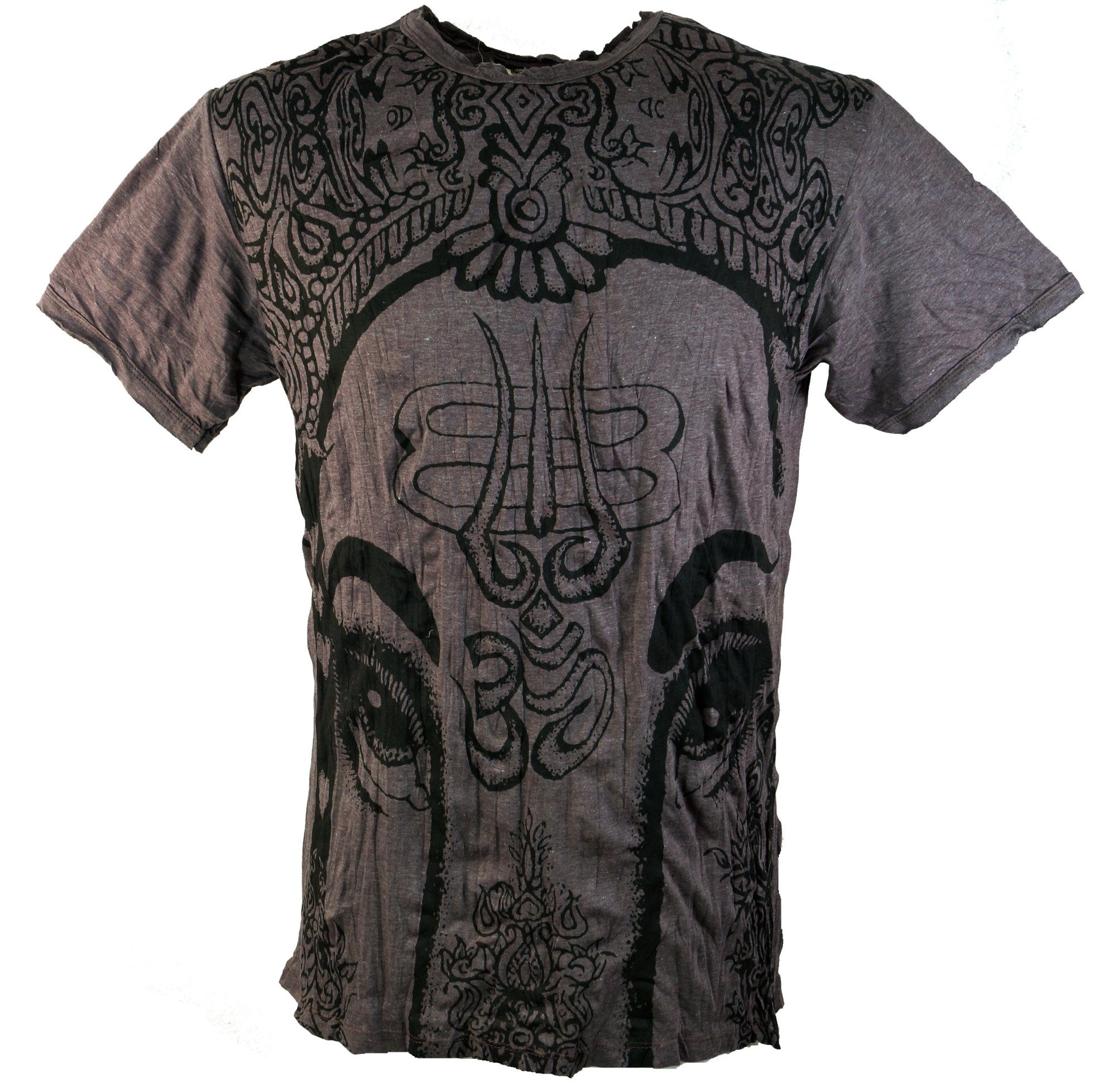 Guru-Shop T-Shirt Sure T-Shirt Ganesh - taupe Goa Style, Festival, alternative Bekleidung