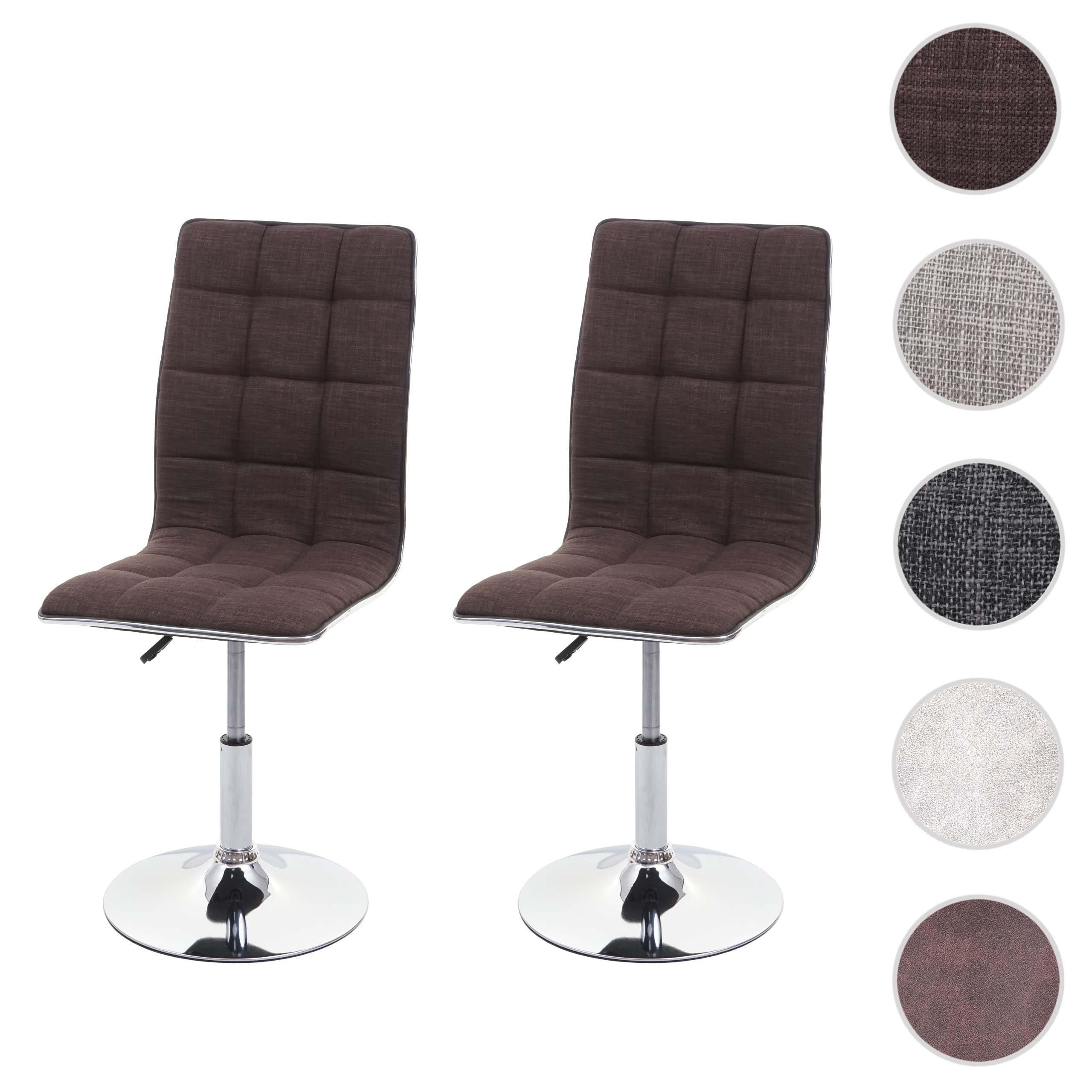MCW Esszimmerstuhl C41 2er-Set Braun Stoff/Textil günstig online kaufen