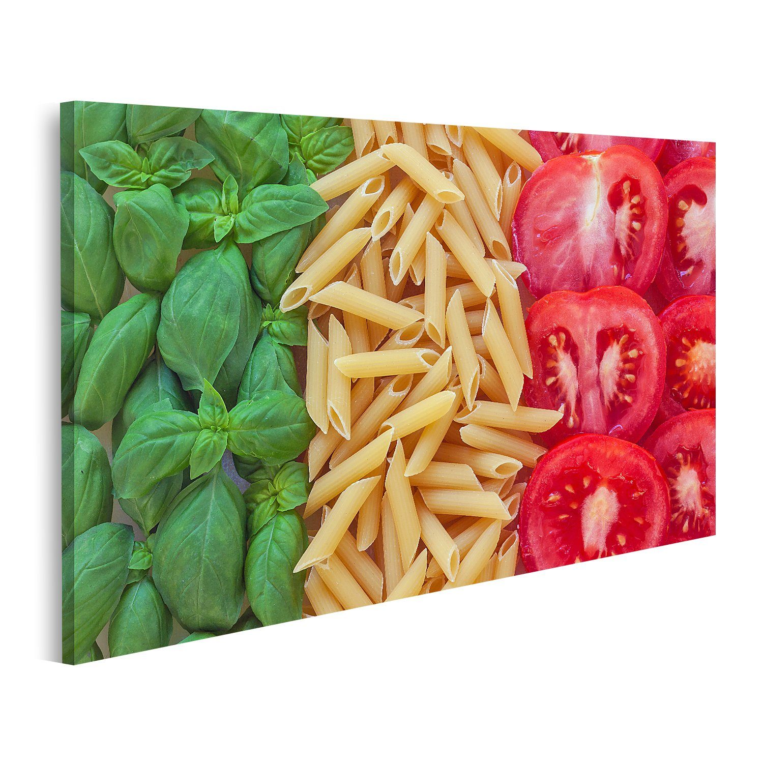 islandburner Leinwandbild »Bild auf Leinwand Italienisches Essen Mit ...