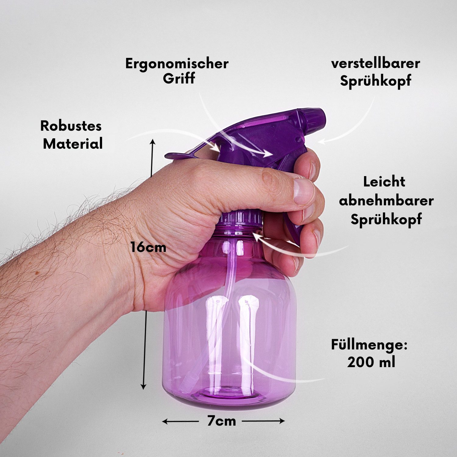 Dilara Sprühflasche Sprühflaschen klein für Pflanzen, Blumen, Friseurbedarf Sprühflaschen, (3-tlg), Ein Sprüher für alles – präzise, vielseitig, leicht in der Hand