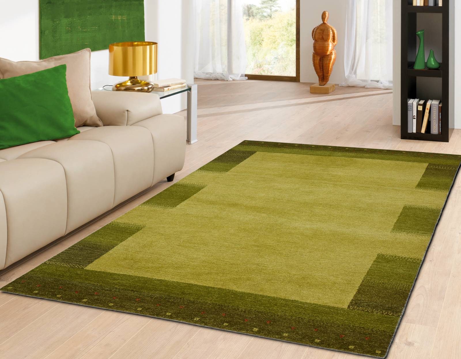 Rug Studios Teppich COLORADO, Rechteckig, Höhe: 23 mm, Handgeknüpft, 40 x 60 cm, Grün