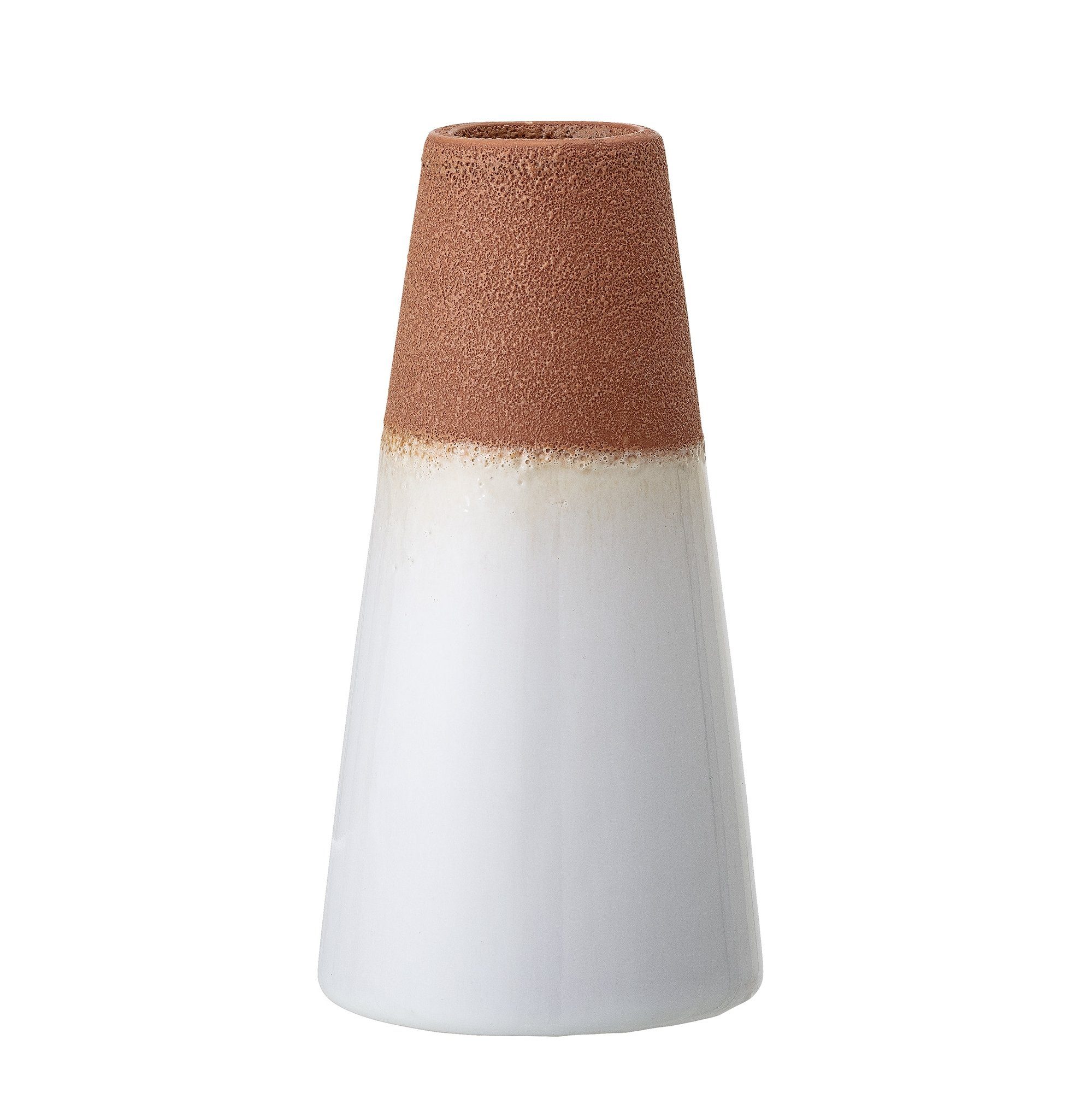 Bloomingville Dekovase Bloomingville Vase weiß/braun H15 cm