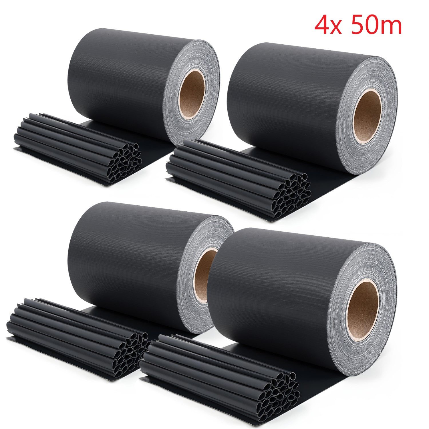 Sekey Sichtschutzstreifen PVC Sichtschutzstreifen blickdicht Sichtschutz Rolle 35/50m x 19cm, Nur 0,6 € pro Meter für Doppelstabmatten Zaun, inkl. Clips