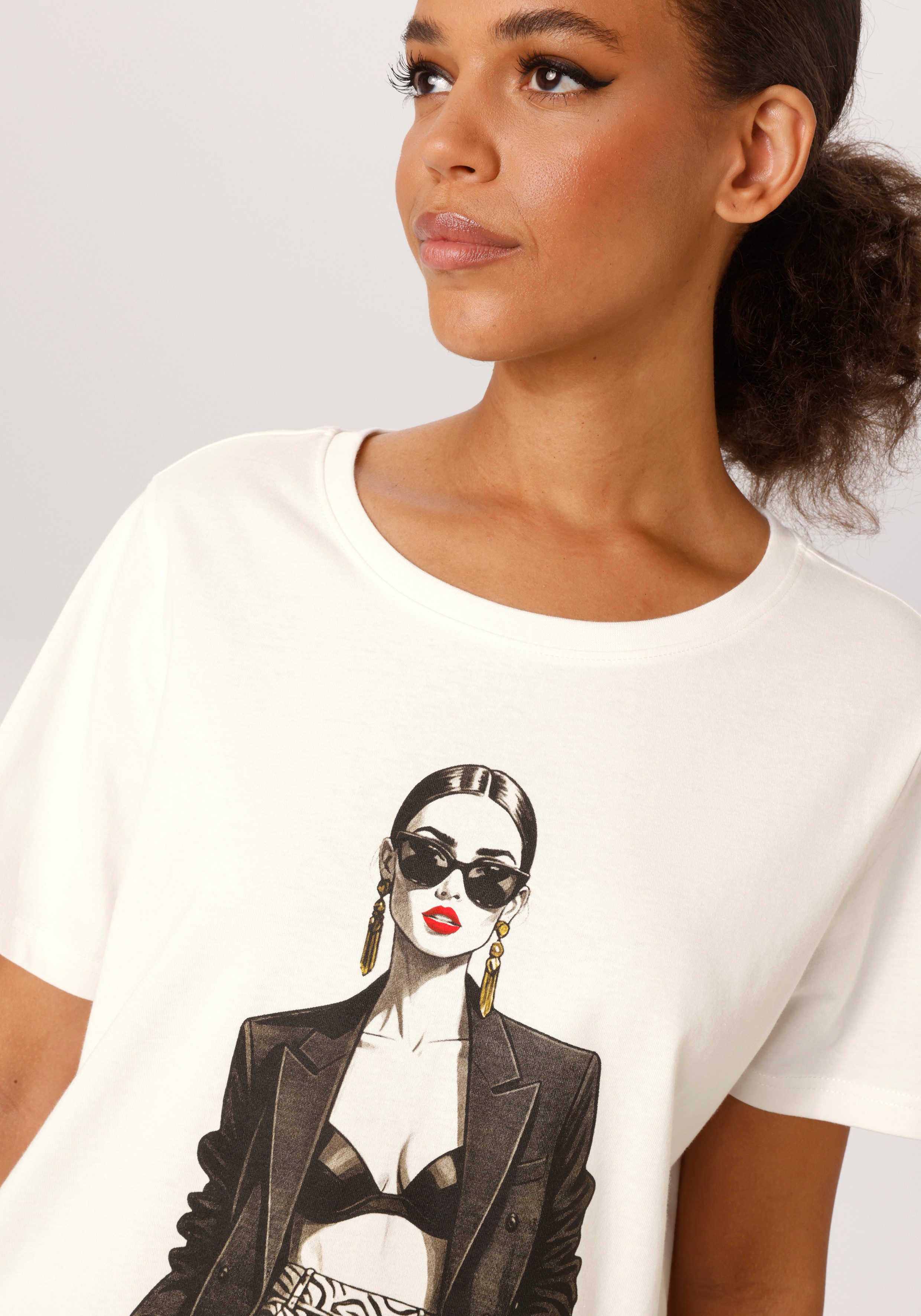 Aniston CASUAL T-Shirt mit "stylischem" Frontdruck
