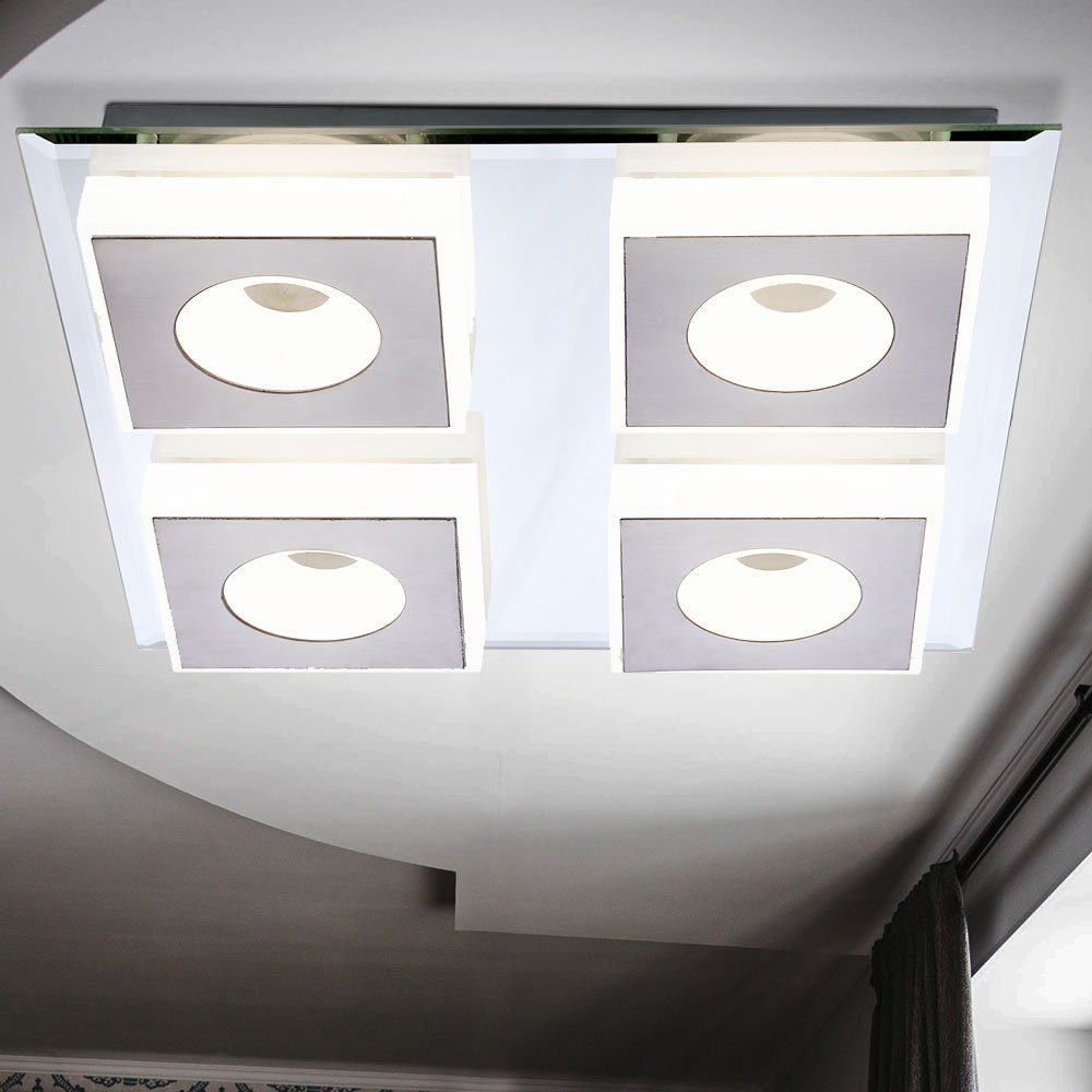 Globo LED Deckenleuchte, Leuchtmittel Warmweiß, Spiegel Arbeits inklusive, Design Beleuchtung Decken Lampe Zimmer LED Wohn