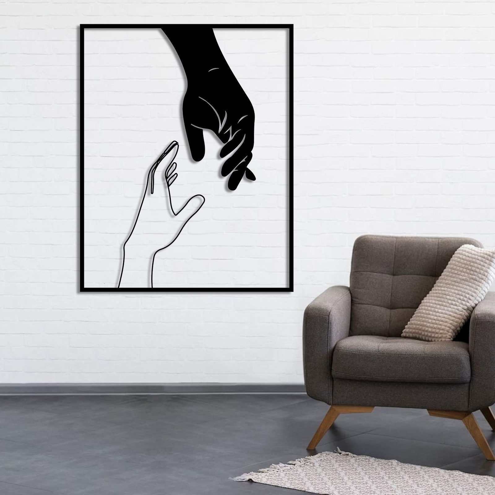 Jumpeak Wanddekoobjekt Metall Wandkunst Minimalistisches Design Dekoration für Wohnzimmer, Symbol der Verbindung,Perfektes Geschenk für Einrichtungsbegeisterte
