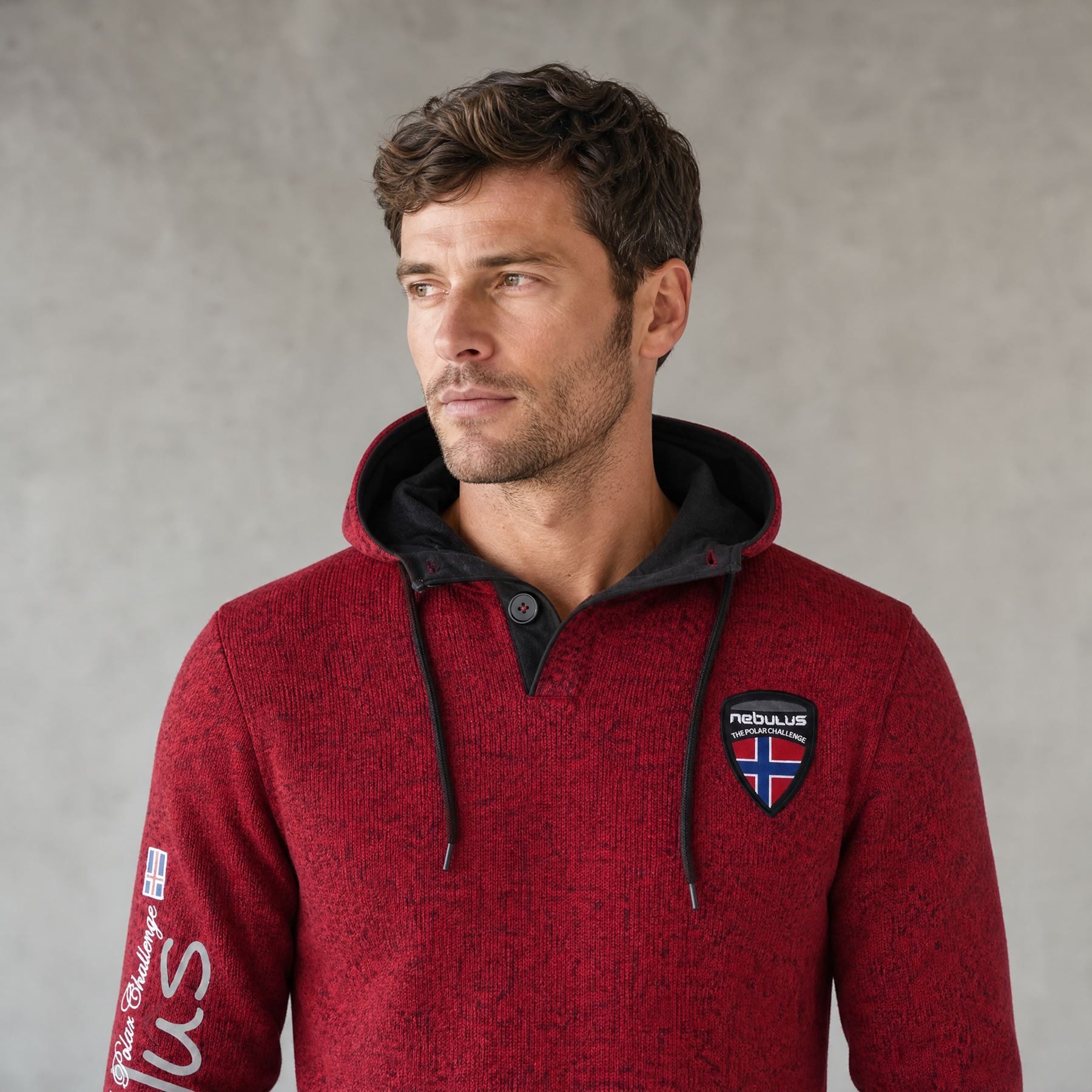 Nebulus Hoodie STITCH, P5050 - Herren, rot, XL