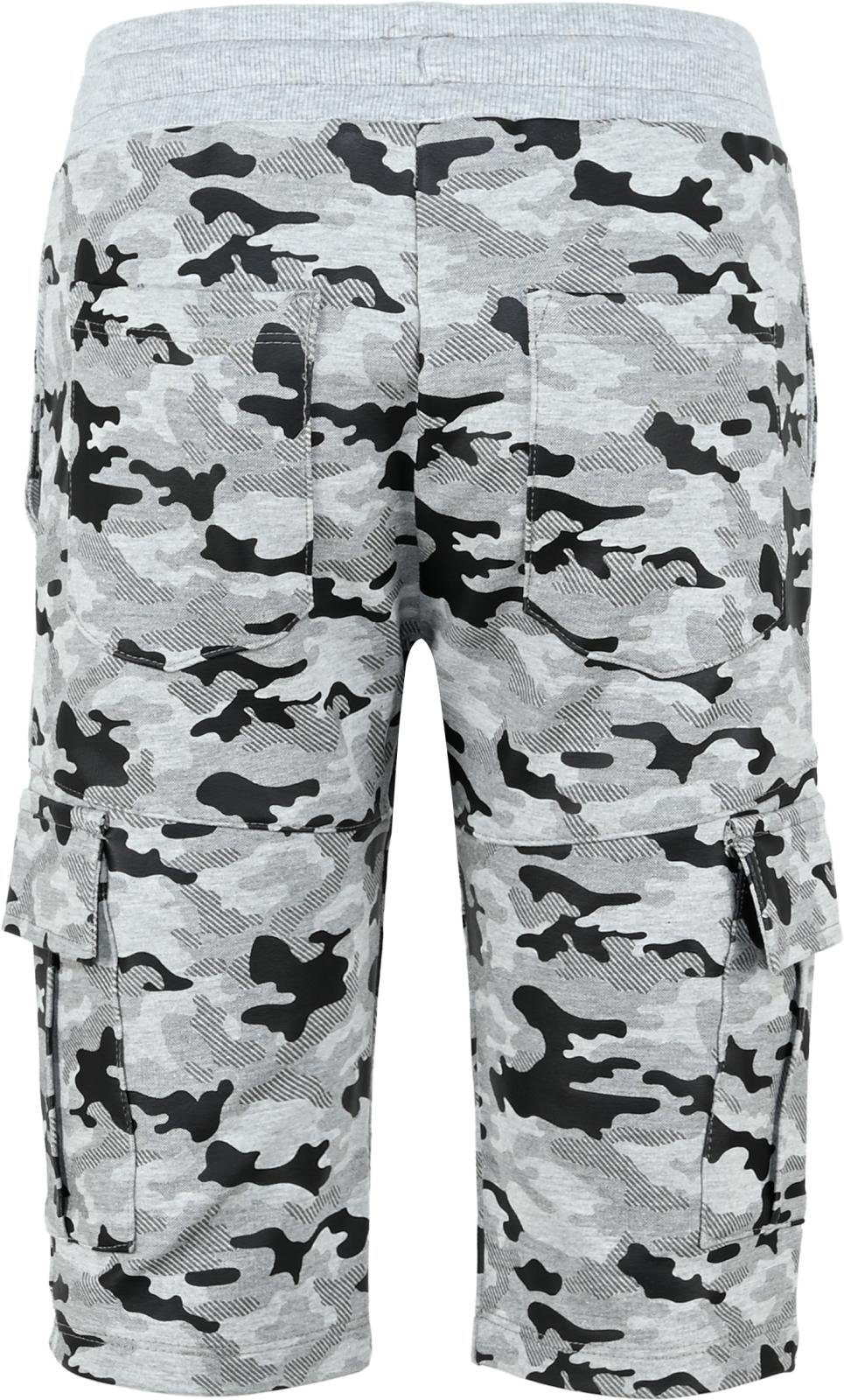 grau Sweat camouflage Sweatshorts (1-tlg) boys Cargo Bermuda blue Shorts effect schwarz EFFECT BLUE