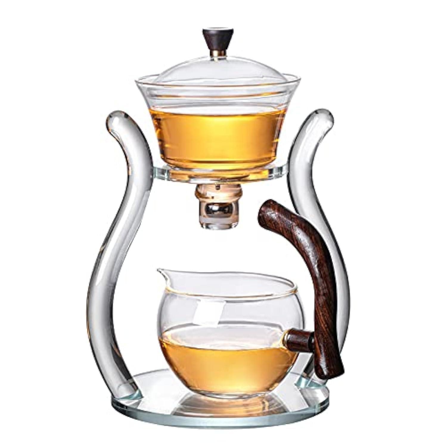 LuxusKollektion Teeservice Glas Teekanne Lazy Kungfu Orange, Glas