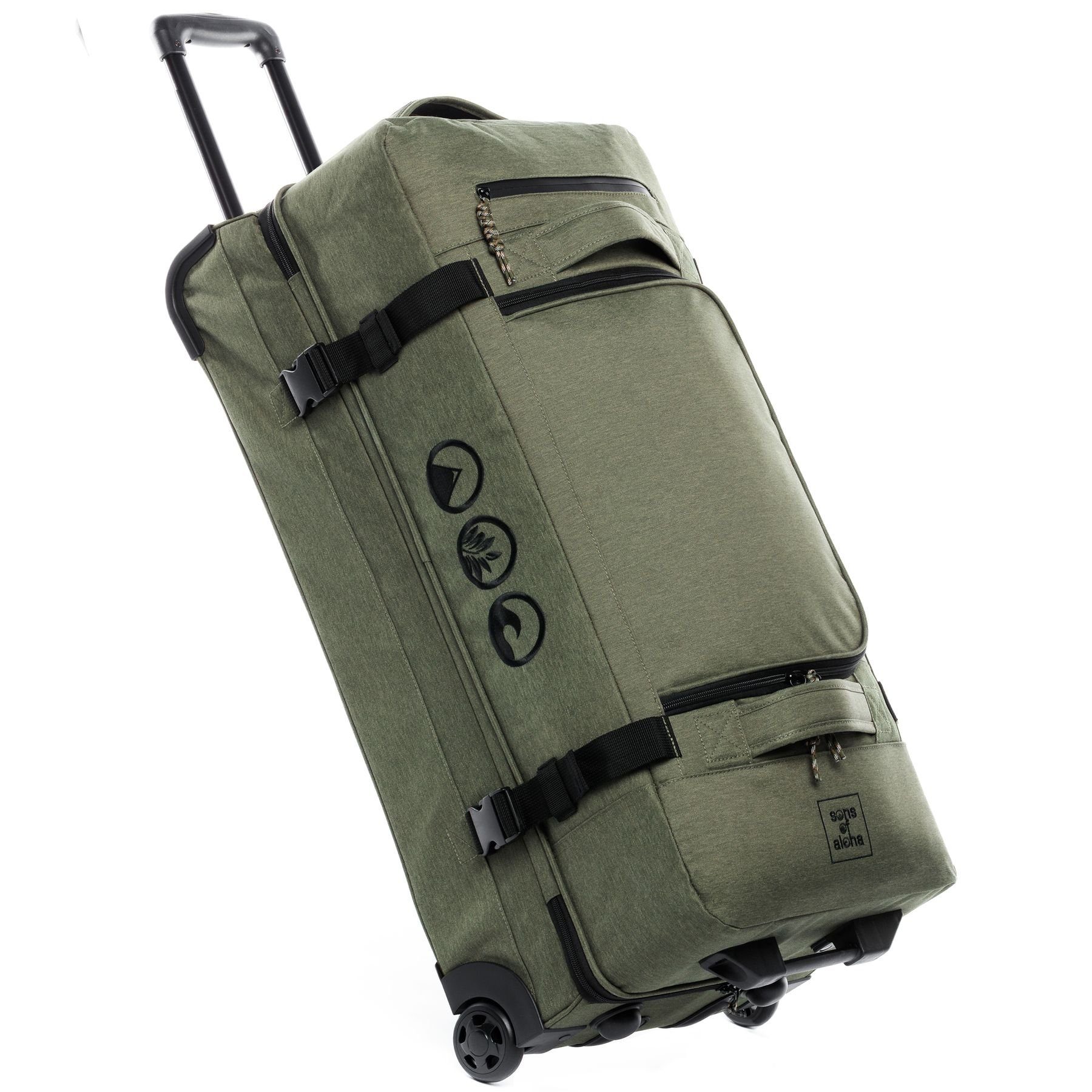 SONS OF ALOHA Kofferset »4174«, Reisetasche mit Rollen Reisekoffer XL -  Roll-Koffer recyceltes PET, olive-grün online kaufen | OTTO