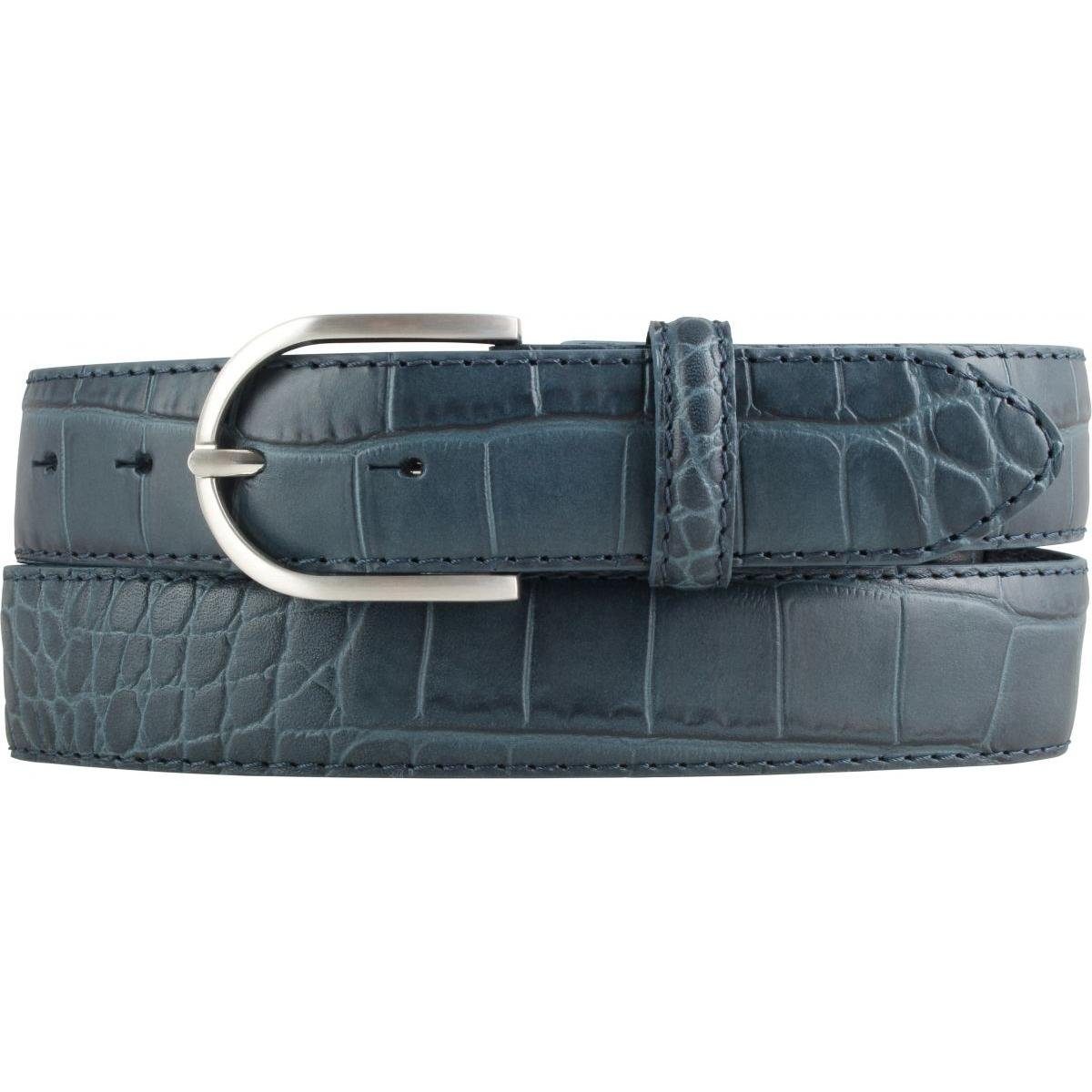 Ledergürtel Damen-Gürtel mit Krokoprägung 3,5 cm - Leder-Gürtel für Damen 35mm Kro