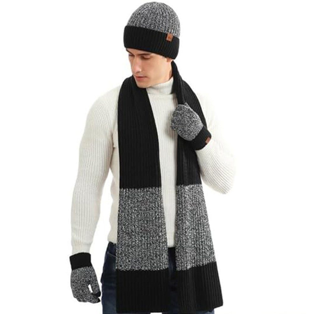 PFCTART Mütze & Schal Schal, Set,Winterliche Wärme dreiteiliges Mütze, Warme Handschuhe