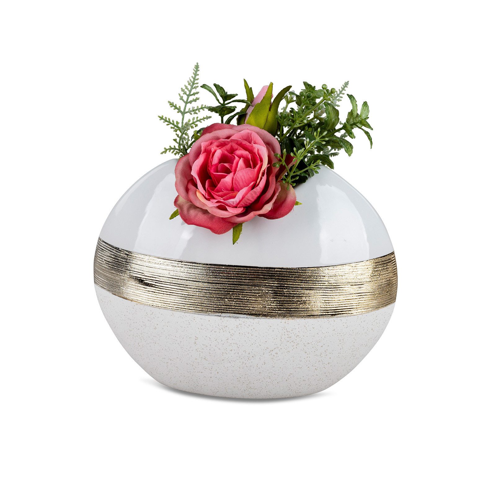 Dekovase Vase Oval Goldband