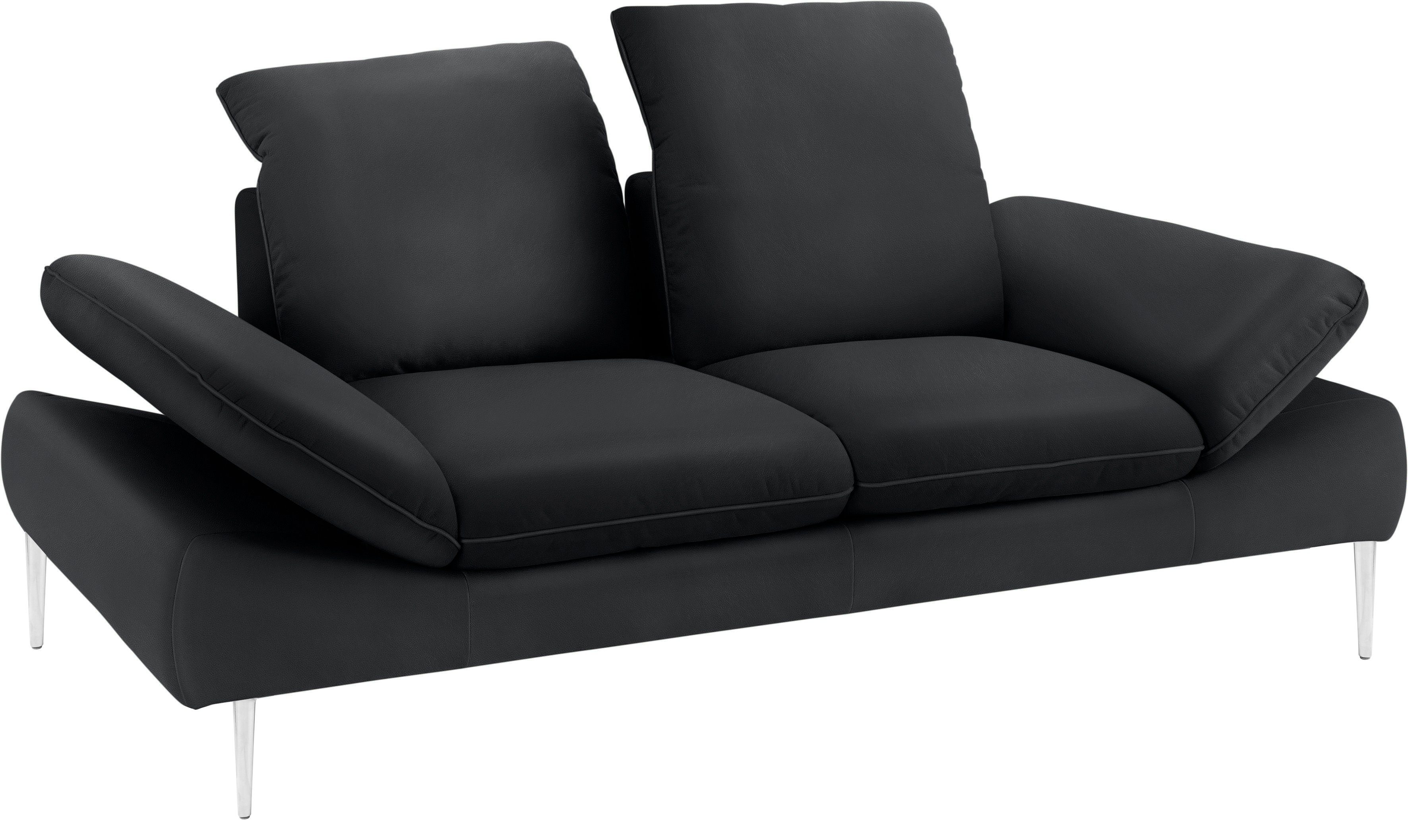 2-Sitzer enjoy&MORE, Breite mit 202 cm Chrom Sitztiefenverstellung, W.SCHILLIG glänzend, Füße